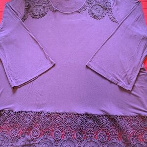 Catherines Purple Lace Detail Top